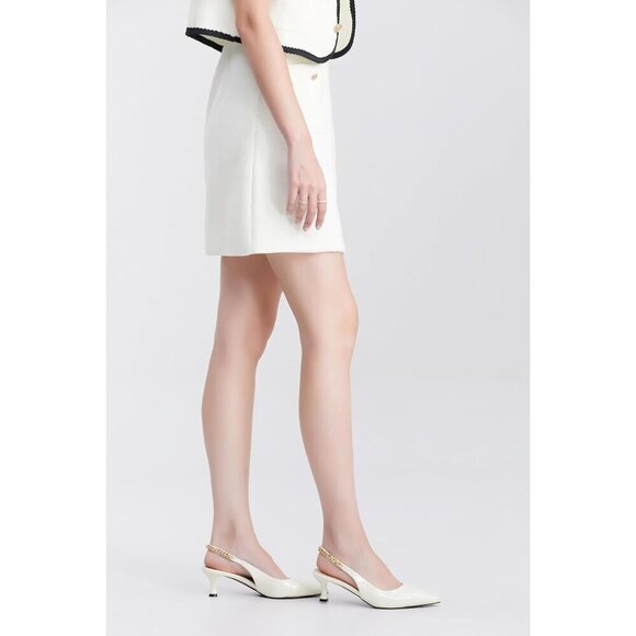 🆕Women White Stiletto Heels Closed Pointed Toe 4 in Heels Patent Leather Pumps - Picture 7 of 9